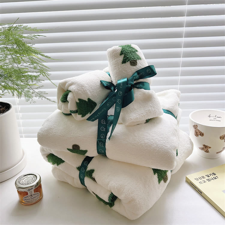 Newborn Baby Soft Fleece Christmas Tree Towels