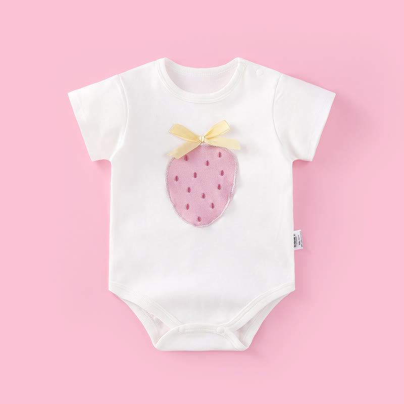 Baby Strawberry Crew Neck Newborn Bodysuit