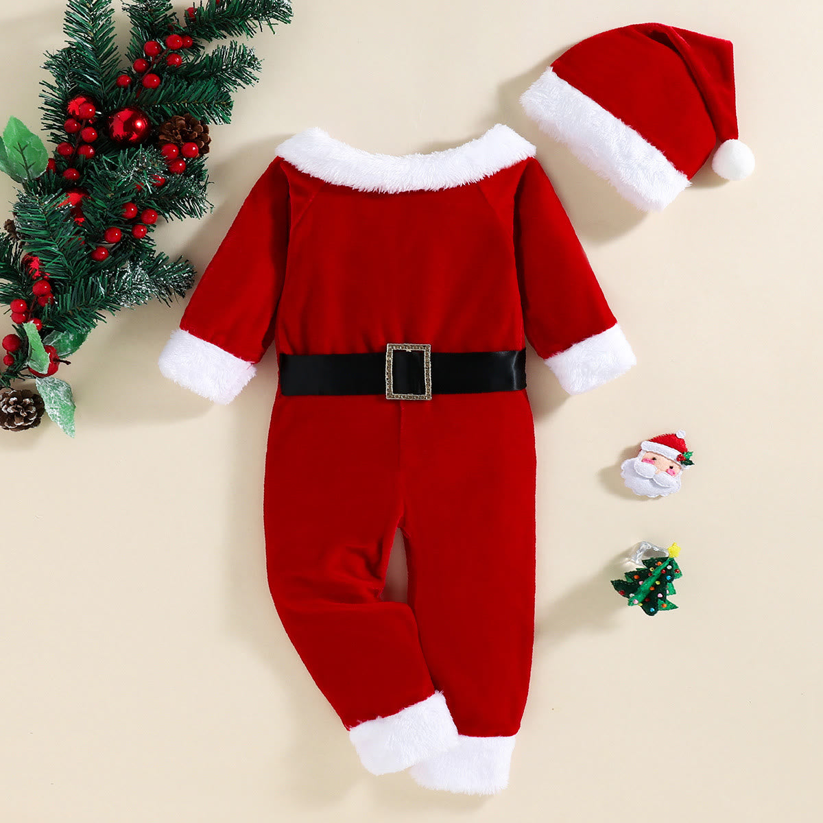 Baby Costume Santa Claus Romper with Hat