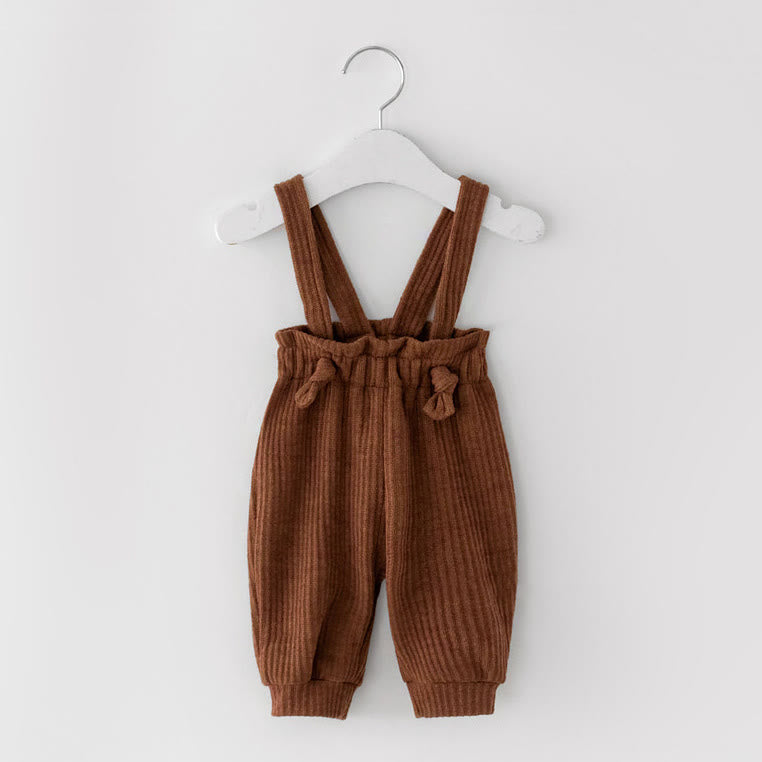 Baby Corduroy Solid Color Retro Style Overalls