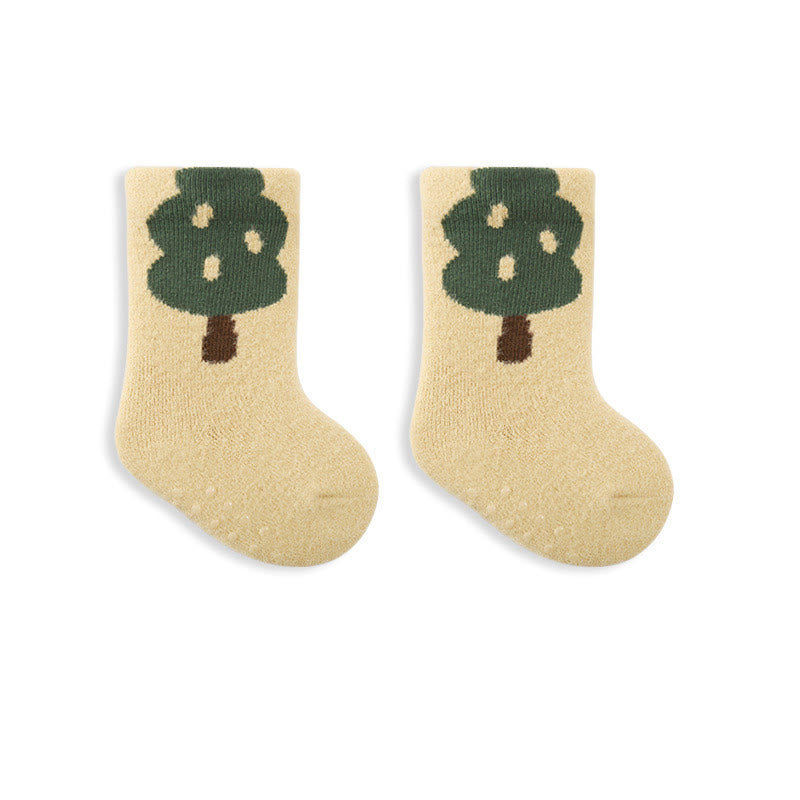 Baby Flower Animal Tree Balloon Fleece Floor Socks