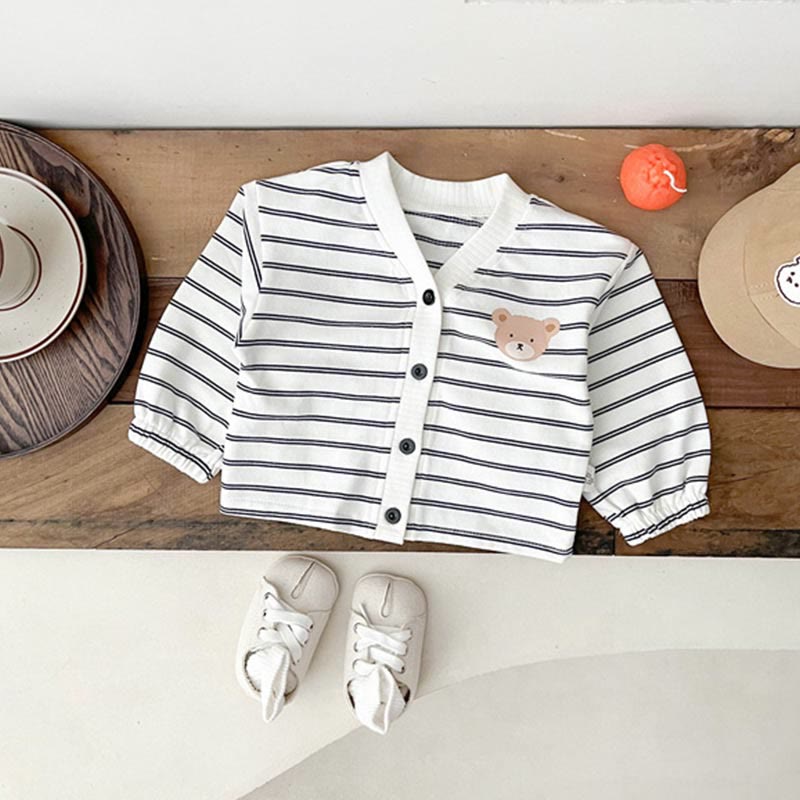 Baby Bear Striped V-neck Cardigan