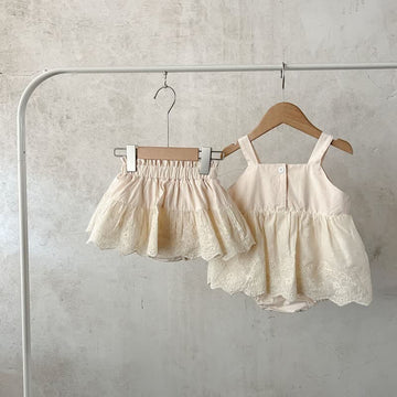 Baby Retro Lace Bodysuit Skirt