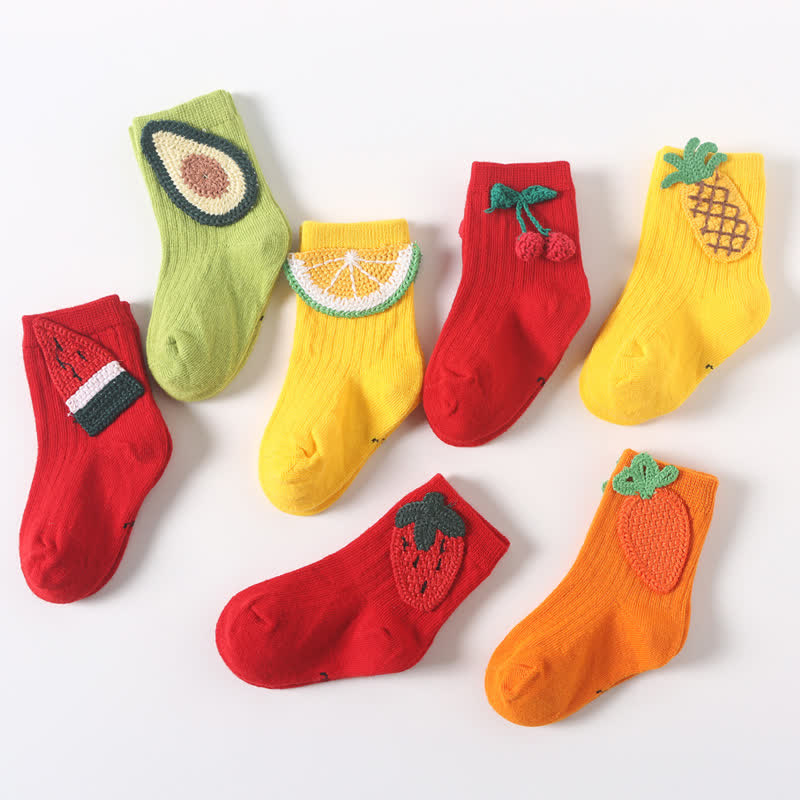 Baby Embroidered Fruit Crew Socks