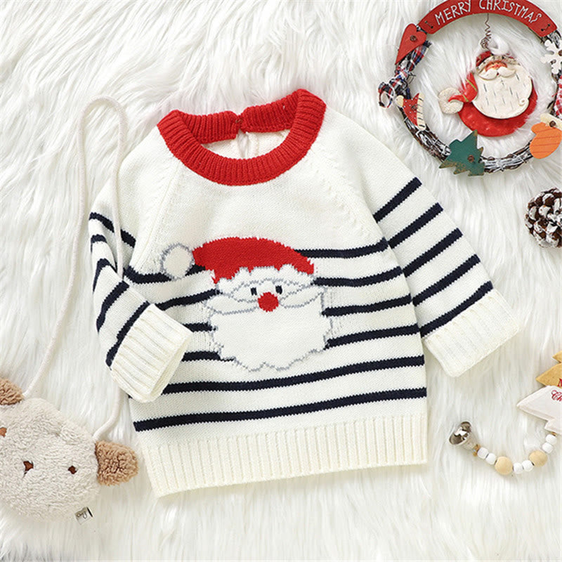 Baby Santa Claus Knitted Striped Sweater