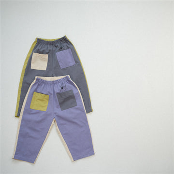 Toddler Color Block Pocket Casual Pants