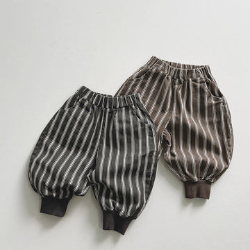 Toddler Simple Vertical Striped Jogger Pants