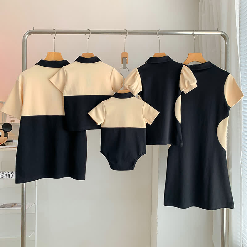 Family Matching Color Block Bodysuit Tee