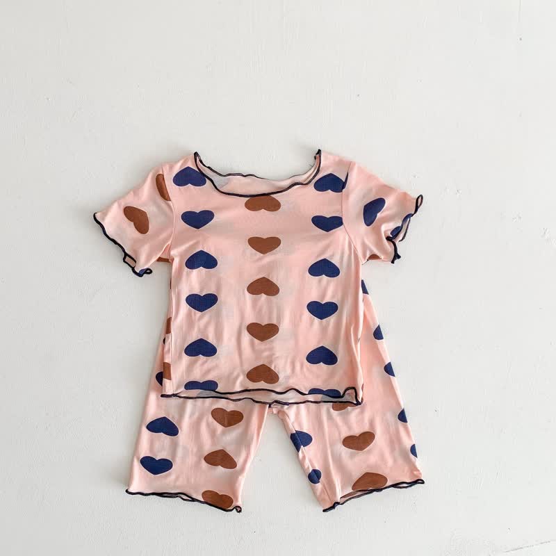 Baby Girl Heart Pajamas Set