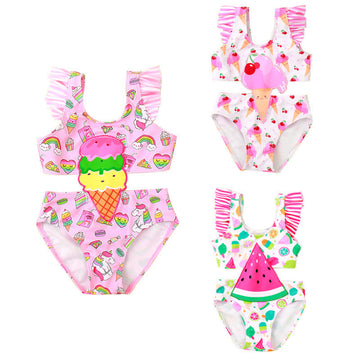 Toddler Embroidered Ruffled One Piece Swimsuit