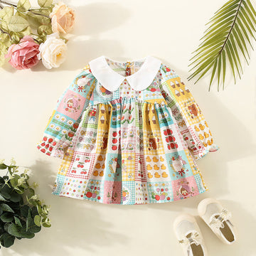 Baby Toddler Girl Animal Food Bow Flower Dress