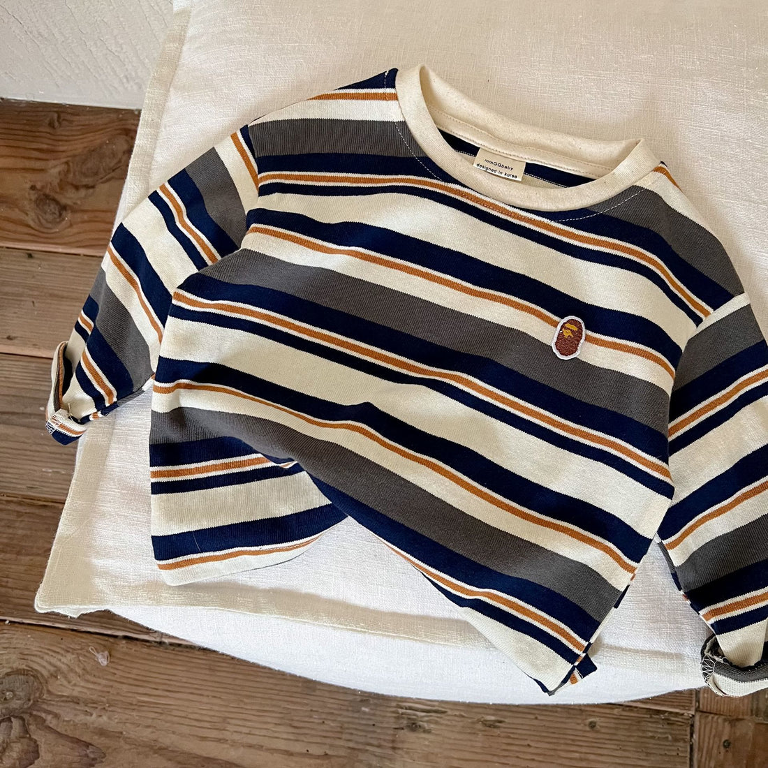 Toddler Boy Striped Embroidered Tee