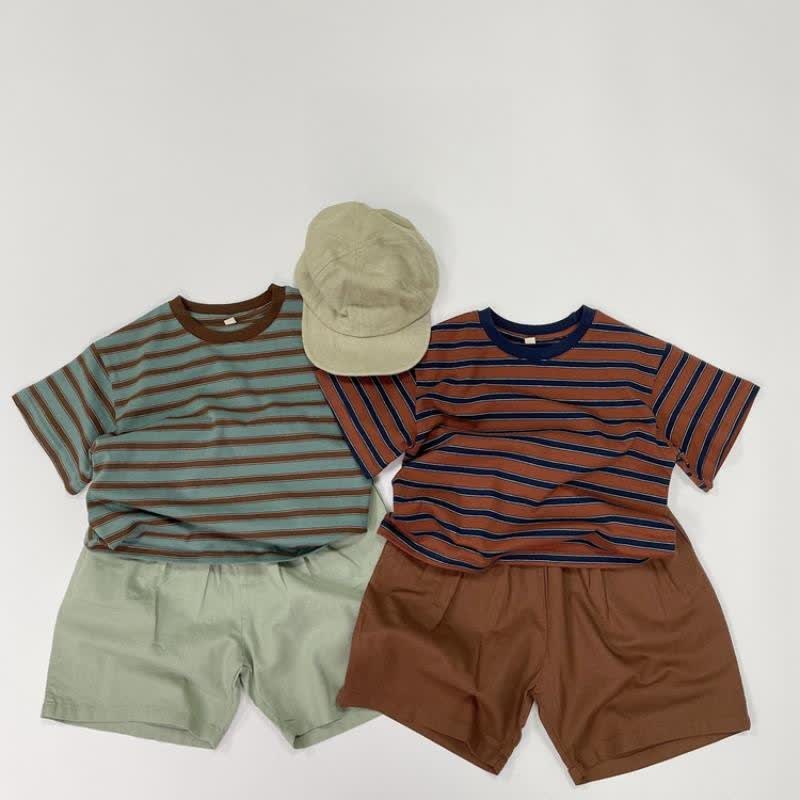 Toddler Boy Retro Striped Casual Tee