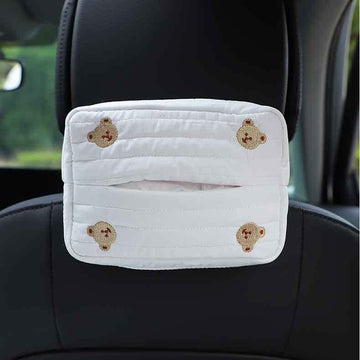 Bear Tulip Car Tissue Quitled Box