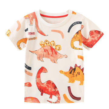 HEY Toddler Boy Dinosaur Crew Neck Tee