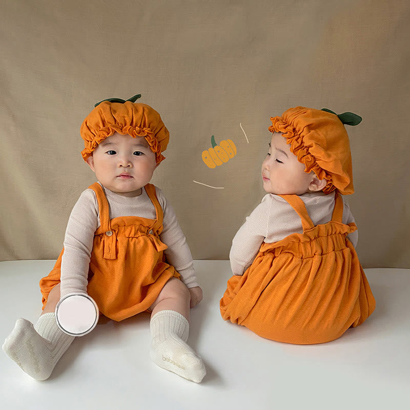 Baby Pumpkin Overalls with Hat