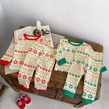 Baby Classical Snow Christmas Pajamas 2 Pieces Set