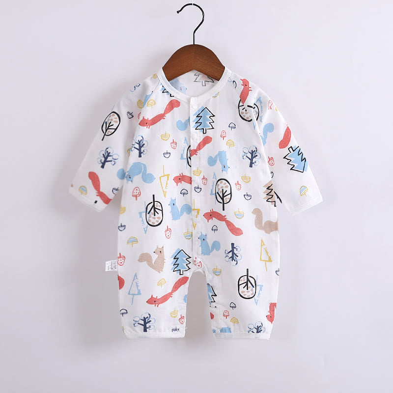 Baby Print Cotton Pajamas Romper