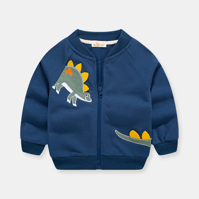 Toddler Cartoon Dinosaur Zipper Coat