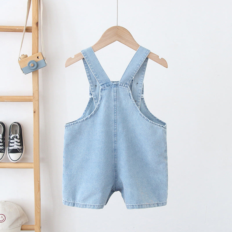 Baby Smiley Denim Strap Overalls