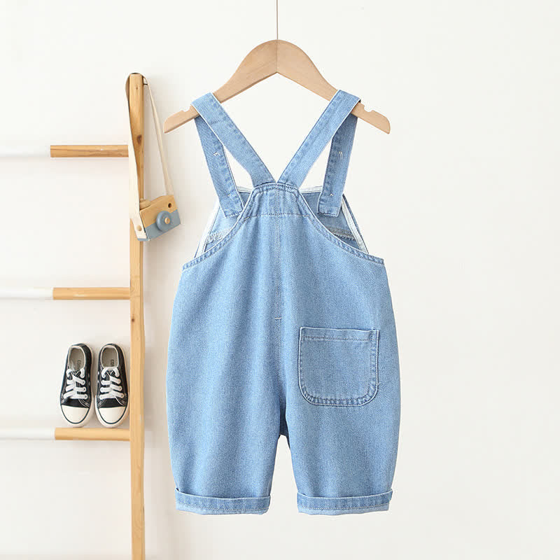 Baby Denim Loose Suspender Shorts