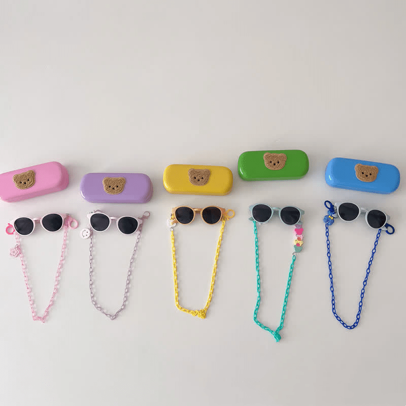 Baby Chain Sunglasses with Bear Case Set(1-6 Years)