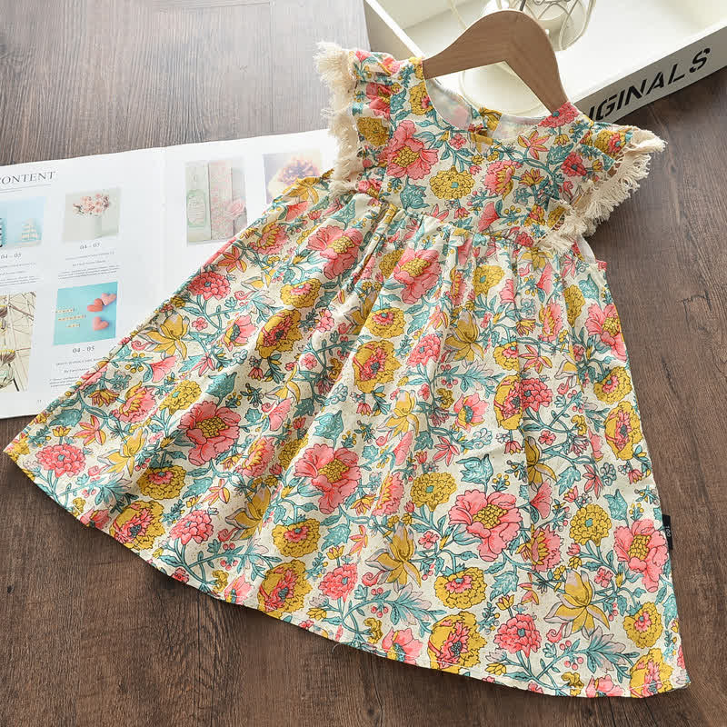 Toddler Girl Ruffle Trim Floral Dress