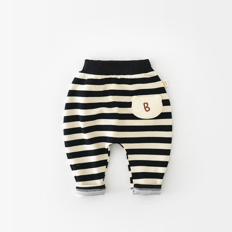 B Baby Striped Bear Casual Pants