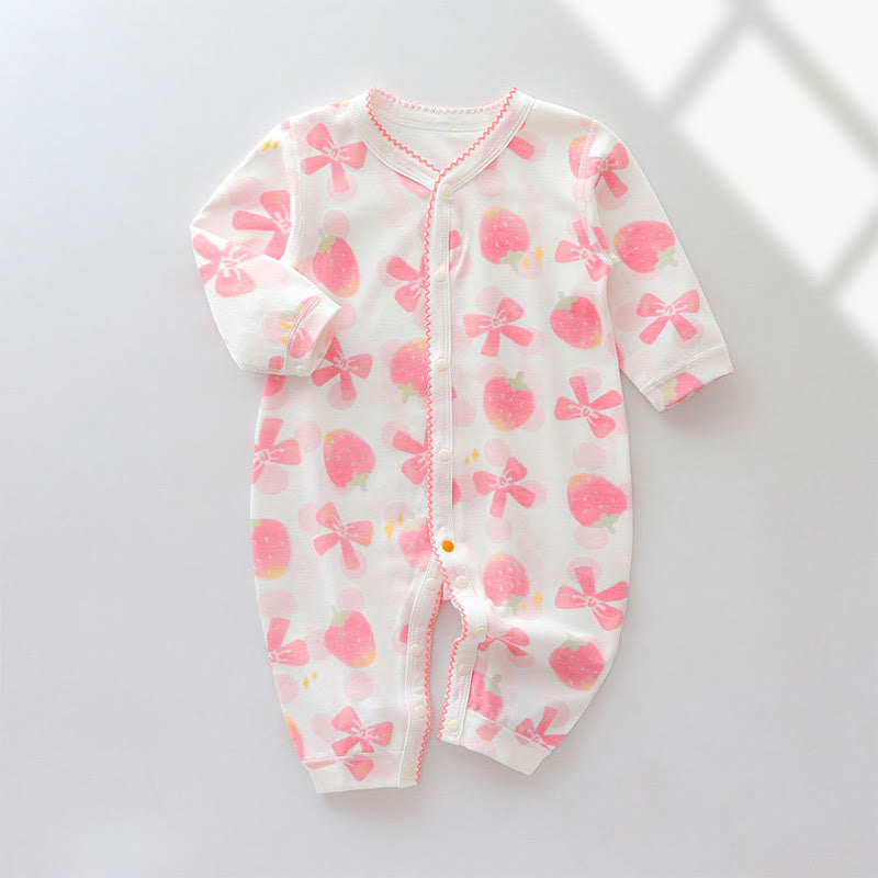 Baby Strawberry Flowers Romper