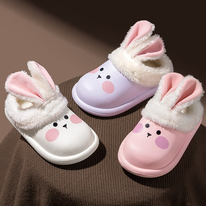 Baby 3D Bunny Ears Fleece Slippers