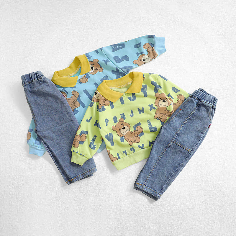 Toddler Slogan Bear 2 Pieces Set