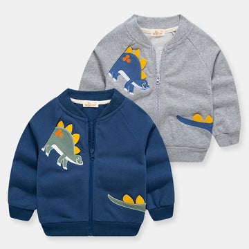 Toddler Cartoon Dinosaur Zipper Coat