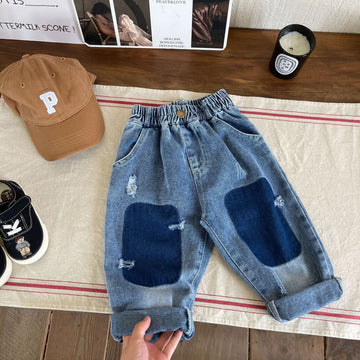 Toddler Patch Ripped Denim Pants