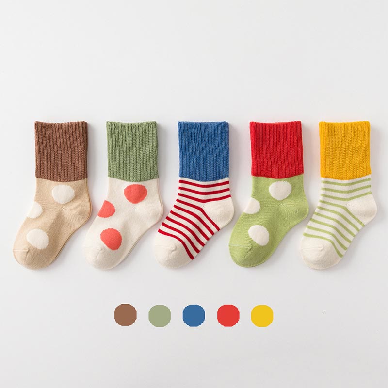 5-pairs Toddler Multi-color Socks