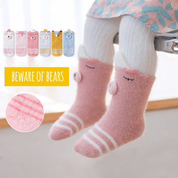 Extremely Soft Crew Socks - Fuzzy Bear