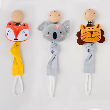 Baby Cotton Animal Pacifier Clip