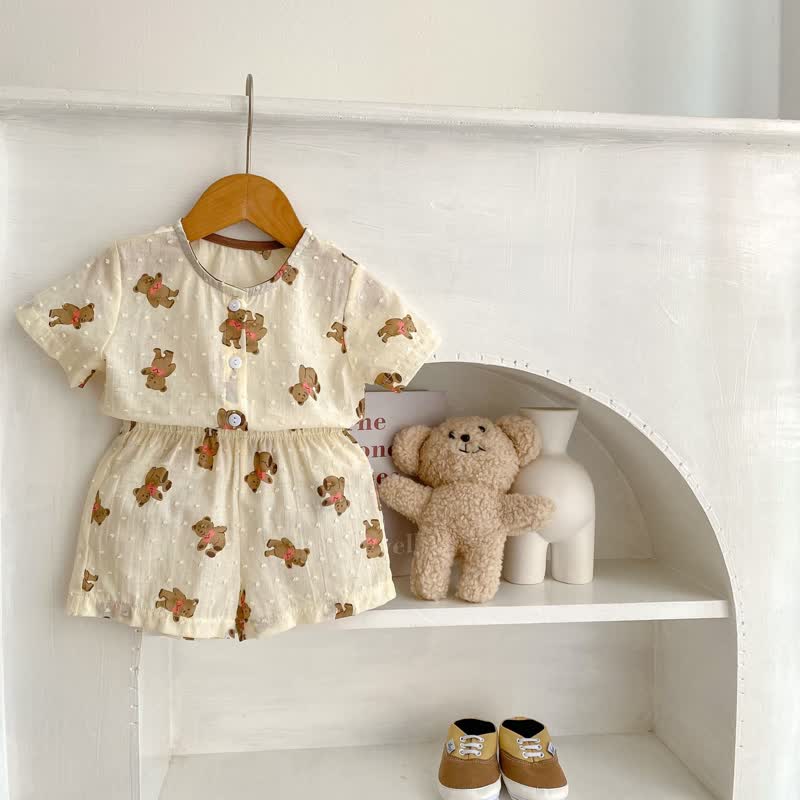 Baby Lovely Bear Tee and Shorts Set