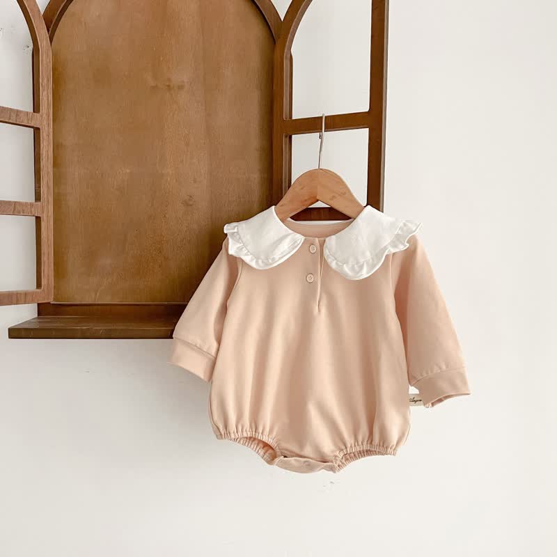 Baby Ruffled Lapel Collar Bodysuit