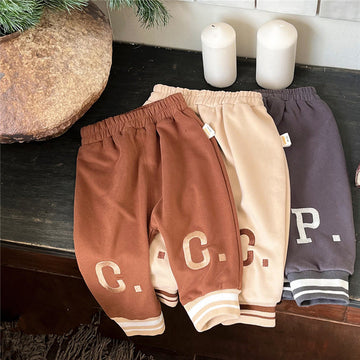 C/P Baby Embroidered Letter Casual Jogger Pants