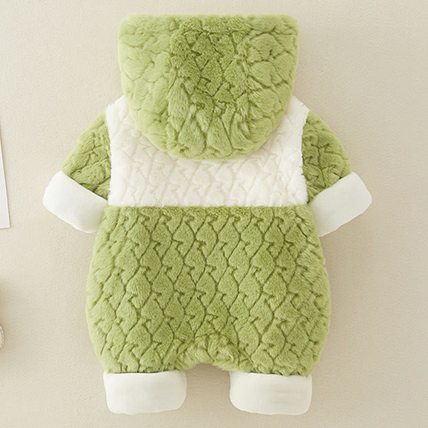 YES Baby Bear Fleece Hooded Warm Romper