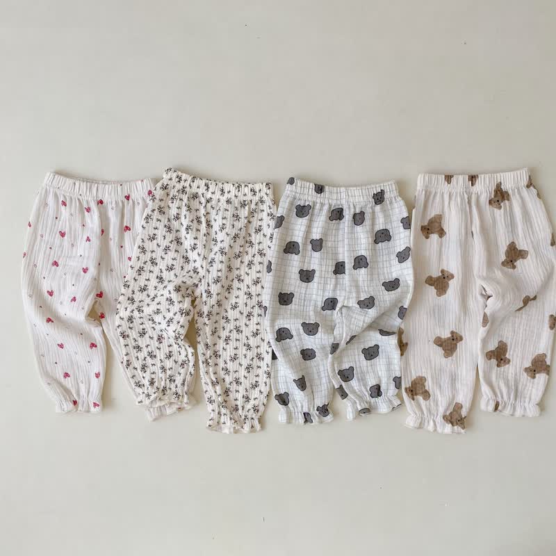 Baby Heart Plaid Bear Florals Pants