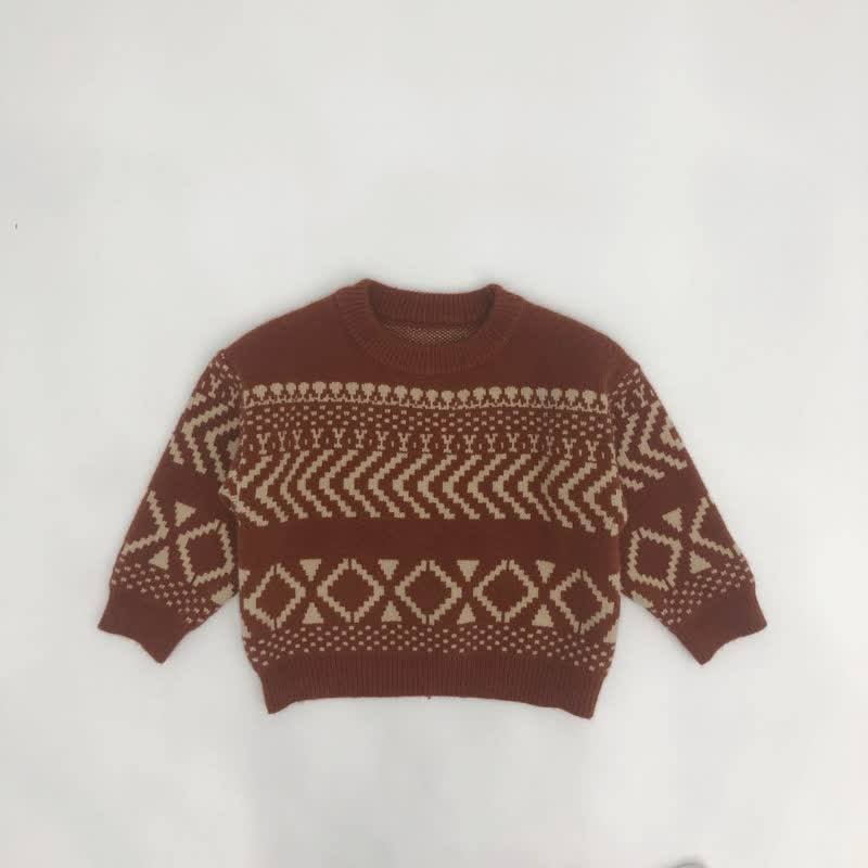 Toddler Boy Jacquard Crew Neck Sweater