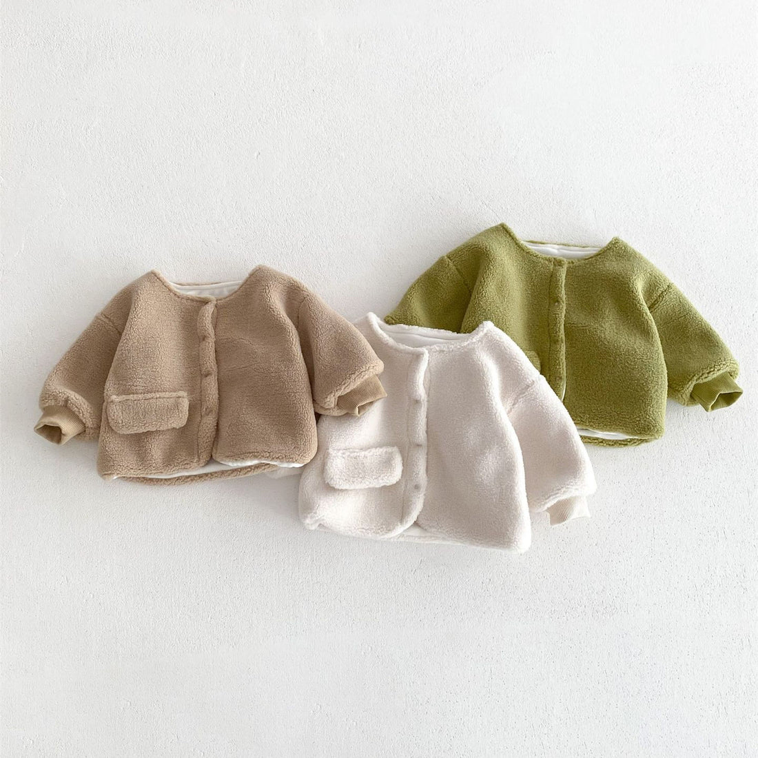 Baby Simple Solid Color Fleece Coat