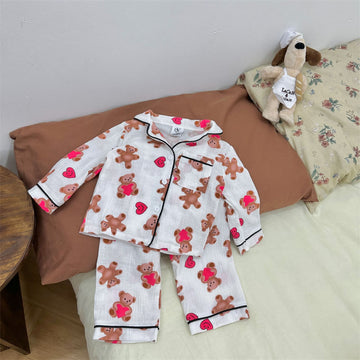 Toddler Teddy Smile Heart Pajamas Set