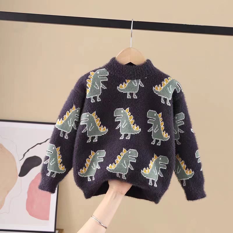 Toddler Thermal Fuzzy Dinosaur Warm Sweater