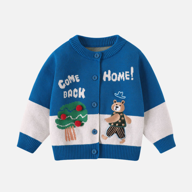 COME BACK HOME! Toddler Tree Bear Cardigan