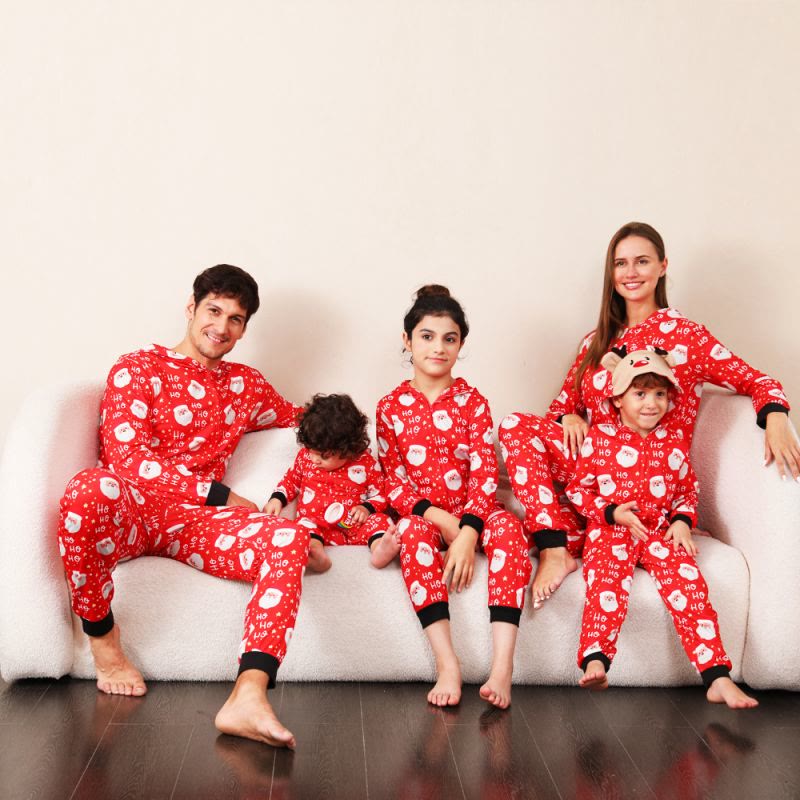 Family Matching Santa Claus Hooded Onesie Pajama