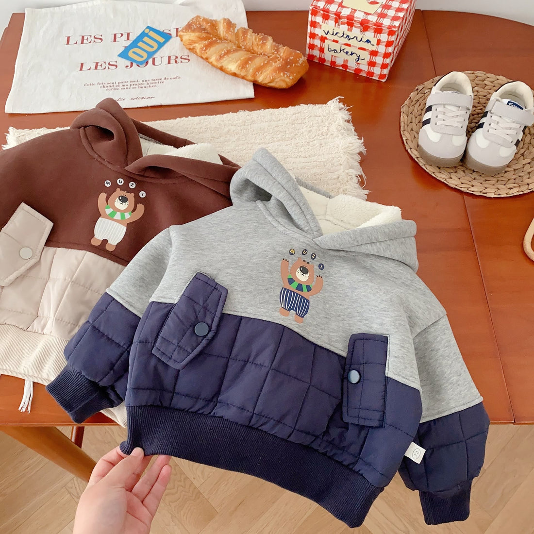 MUZI Baby Toddler Bear Fleece Hoodie