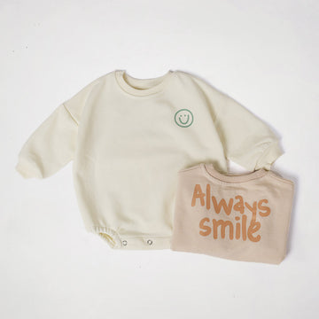 Baby Smiley Face Crew Neck Bodysuit