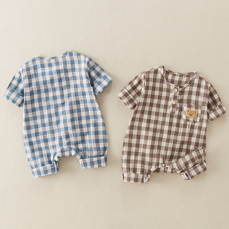 Baby Bear Plaid Romper